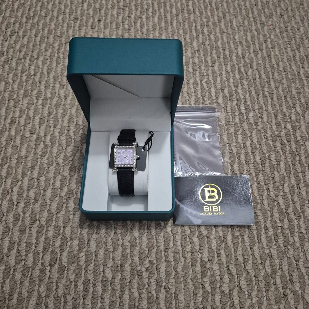 Brand New Bibi Luxury Watch With Genuine Leather Strap And Lavender Face